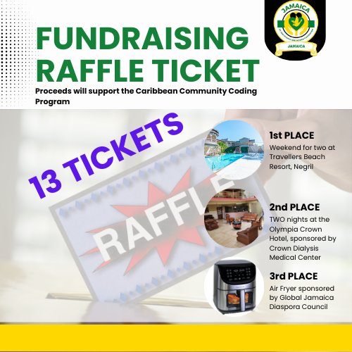 Fund Raing Raffle Ticket - 13 tickets: 100 USD / 15,000 JMD